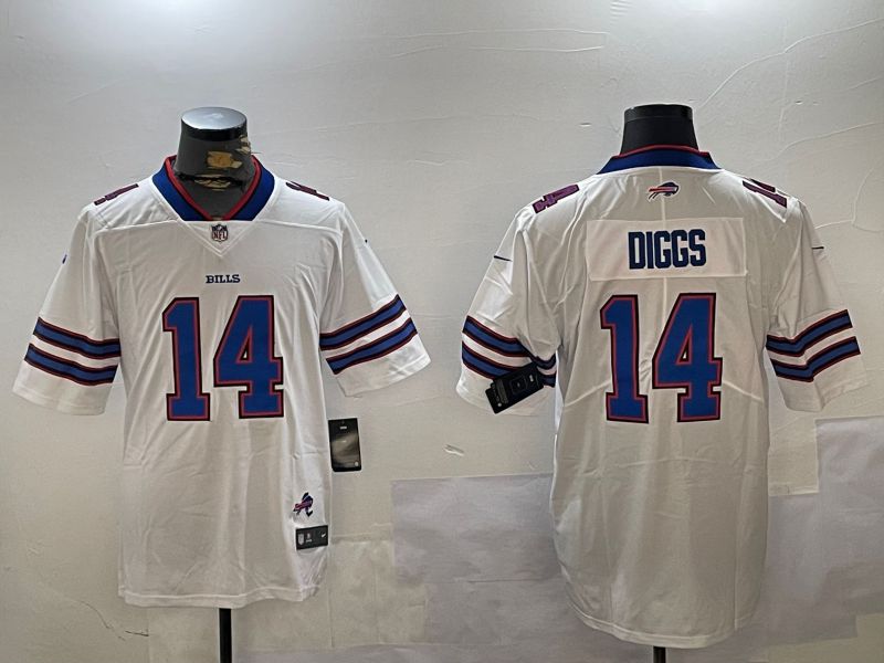 Men Buffalo Bills #14 Diggs White Second generation 2024 Nike Limited NFL Jersey style 2->buffalo bills->NFL Jersey